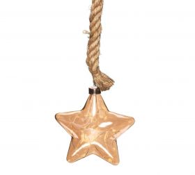 Decoratiune luminoasa Rope Star, 15 LED-uri, Ø18 cm, sticla