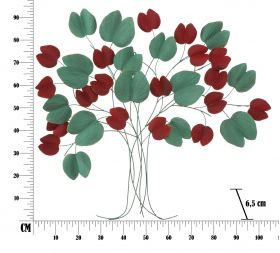 Decoratiune de perete Albero Bix , Mauro Ferretti, 105x94 cm, fier, rosu/verde