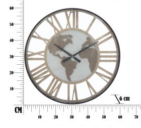 Ceas de perete World Class, Mauro Ferretti, Ø 60 cm, MDF, maro