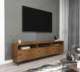 Comoda TV, Woodface, Holmes, 174x50x30 cm, Lemn, Maro