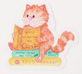 Sticker - Cat Reading Books | Buburuza cu ghetute