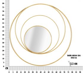 Oglinda de perete Arc Glam, Mauro Ferretti, Ø 80 cm, fier, auriu