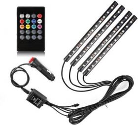 Benzi Ambientale 12LED Auto 8 Culori Telecomanda