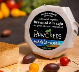 Brawnza din nuci de caju maturata Mediteranea 150g, Rawckers