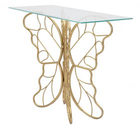 Consola Butterfly, Mauro Ferretti, 110x40x76 cm, fier, auriu