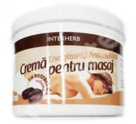 Crema Pentru Masaj Anticelulitic cu Extract de cofeina 500ml - INTERHERB