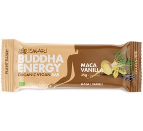 Baton energizant bio cu maca si vanilie Buddha, 35g, Iswari