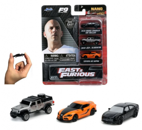 Set 3 masinute metalice - Fast & Furious Nano (Pachet C) | Jada Toys