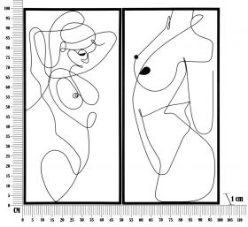 Set 2 tablouri 3D Body Simply, Mauro Ferretti, 50x100 cm, fier, negru