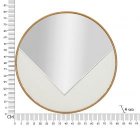 Oglinda decorativa Tolosa, Mauro Ferretti, 80 cm, MDF/fier/sticla, auriu/alb