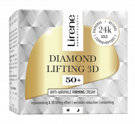 Crema anti-rid cu efect de fermitate 50+ pentru zi si noapte Diamond Lifting 3D, 50ml, Lirene