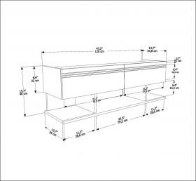 Comoda TV, Zena Home, Kaşe, 120x40x35 cm, PAL, Stejar alb