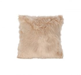 Perna decorativa Fur, 45x45 cm, poliester, bej nisipiu