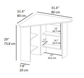 Birou, Arnetti, Corner, 80x73.8x80 cm, PAL, Maro