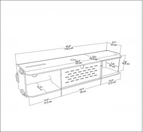 Comoda TV, Zena Home, Sima, 116.5x19.5x24.5 cm, PAL, Stejar