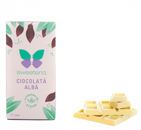 Ciocolata alba cu indulcitor, 100g, Sweeteria