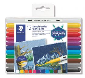 Set 12 markere permanente - Double-ended - Textil | Staedtler