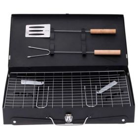 Gratar pliabil pentru gradina cu accesorii BBQ incluse