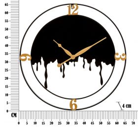 Ceas de perete Splash, Mauro Ferretti, Ø66 cm, fier, negru/auriu