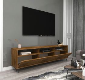 Comoda TV, Woodface, Holmes, 174x50x30 cm, Lemn, Maro