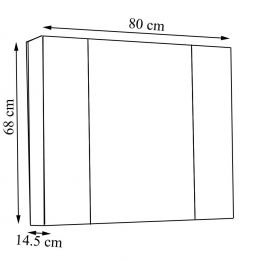 Oglinda baie cu dulap Celine - 80 cm