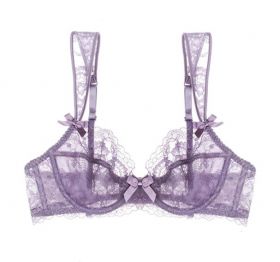 Sutien Bardot din dantela pentru femei violet 70B