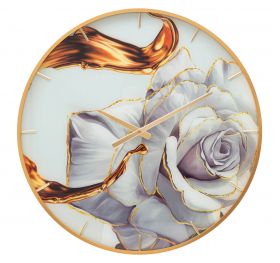 Ceas de perete, Rose, Mauro Ferretti, Ø60 cm, sticla/MDF/metal, multicolor