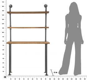 Birou cu rafturi Manhattan, Mauro Ferretti, 100 x 45 x 165.5 cm, lemn de brad/fier