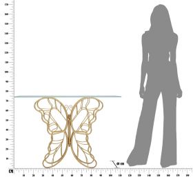 Consola Butterfly, Mauro Ferretti, 110x40x76 cm, fier, auriu