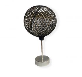 Lampa de masa, FullHouse, 390FLH1723, Metal, Negru/Argintiu