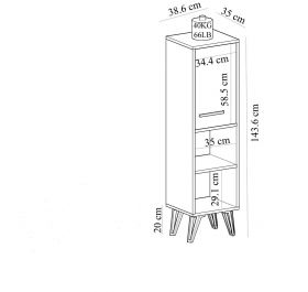 Dulap multifunctional, Olivia, November, 38.6x143.6x35 cm, PAL, Alb