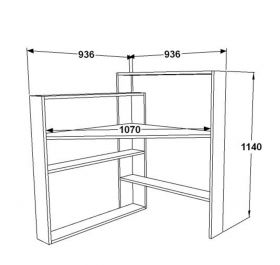 Birou, Zena Home, Kelly, 93.6x114 cm, PAL, Alb/Negru