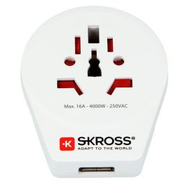 Adaptor priza Skross 1.500266, universal World - EU cu USB