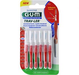 GUM PERII INTERDENTARE TRAV-LER 0.8MM ROSU 6BUC