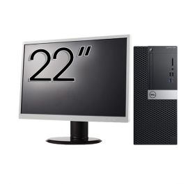 Pachet Calculator Second Hand DELL OptiPlex 5060 Tower, Intel Core i5-8400 2.80 - 4.00GHz, 8GB DDR4, 256GB SSD + Monitor 22 Inch