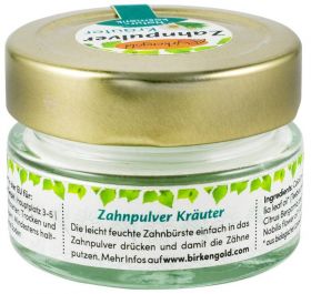 Pulbere pentru dantura cu extract de plante, 30 g, Birkengold