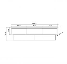 Comoda TV Milo, Sapphire, 180x40x50 cm, maro/negru