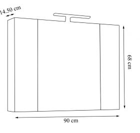 Oglinda baie cu dulap Celine - 90 cm