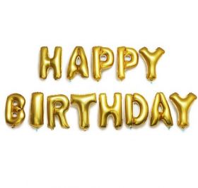Set de 13 baloane HAPPY BIRTHDAY - aur