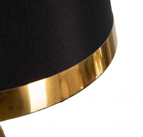 Lampa de masa Blacky, Mauro Ferretti, Ø28 x 50 cm, 1 x E27, 40W, fier/textil, negru/auriu
