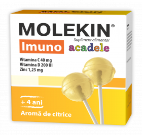 Molekin Imuno pentru +4 ani, 12 acadele cu aroma de citrice, Zdrovit