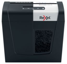 Distrugator Documente Manual Rexel Secure Mc3, P5, Micro-cut (particule), 3 Coli, 10l, Negru-argintiu