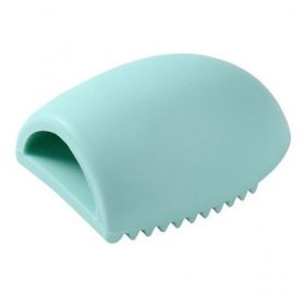 Brush Egg - Accesoriu din silicon pentru curatarea pensulelor de machiaj, Culoarea Albastru