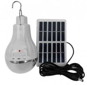 Bec cu leduri portabil 5WLL-028 si mini panou solar inclus