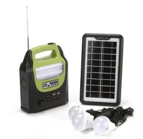 Kit solar GD-8072 cu lampa multifunctionala panou solar si 3 Becuri