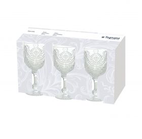 Set 3 pahare cu picior Savoia, Tognana Porcellane, 320 ml, sticla, transparent