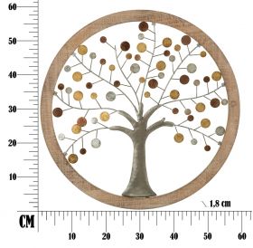 Decoratiune de perete 3D Tree of Life, Mauro Ferretti, Ø 61 cm, fier/MDF