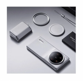 Kit de fotografie Xiaomi 13 Ultra, Alb, carcasa protectie de piele + declansator si buton de zoom + adaptor filtru de 67mm + capac lentila