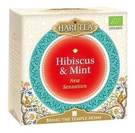 Ceai de hibiscus si menta bio New Sensation, 10 plicuri, Hari Tea