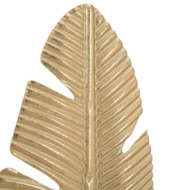 Decoratiune Leaf, Mauro Ferretti, 10x10x34 cm, fier, auriu